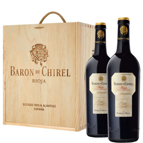 2 bottiglie di Baron de Chirel Reserva 2020 con cassa di legno