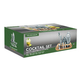 Set da cocktail con base in bambù in acciaio inox