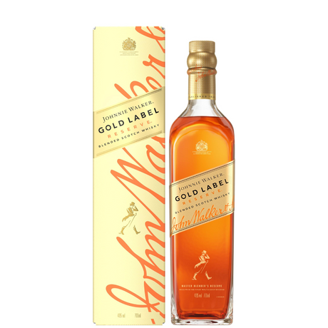 Johnnie Walker Gold Label bottle with case