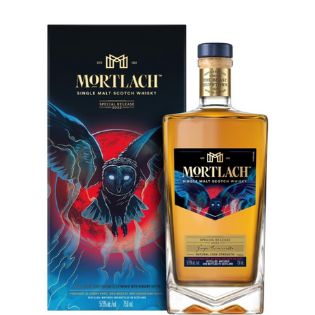 Bottiglia di Mortlach Special Release 2022 con custodia
