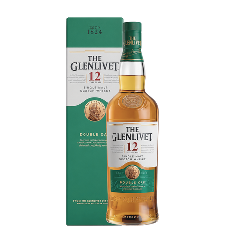 Botella de The Glenlivet 12 años Double Oak con estuche