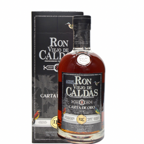 Bottiglia di Old Rum di Caldas Carta de Oro con astuccio